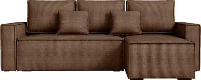 Produktbild von BroMARKT Ecksofa mit Schlaffunktion Dexter Braun Cord Rechts