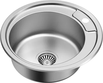 Produktbild von QUADRON Rund Spülbecken 1-Becken Spüle | Größe: 49 x 49 x 18 cm | HUGO 210 | Küchenspüle Edelstahlspüle mit Siphon | Satin Pvd