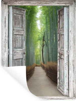 Produktbild von MuchoWow® Wandtattoo Wandsticker Wandaufkleber Bambus - Japan - Aussicht - Wald 120x160 cm Selbstklebend und Repositionierbar - Wierderverwendbar - Selbstklebend