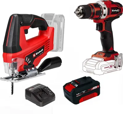Produktbild von Einhell Set Akku-Bohrschrauber TE-CD 18/40 Stichsäge TC-JS 18V Akku 4 Ah