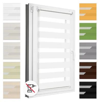 Obrázok produktu pre Estika Dvojitá roleta Klemmfix - 50 x 150 cm - Biela - Duo roleta bez vŕtania