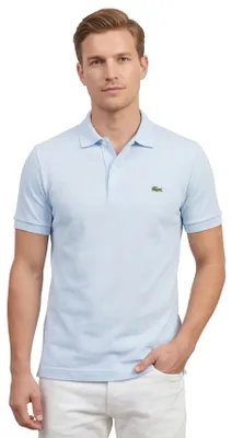 Produktbild von Lacoste Polo Slim Fit hellblau einfarbig Baumwolle