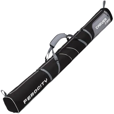 Zdjęcie produktu dla Pokrowiec na narty, 180 cm, pokrowiec na 1 parę nart, schowek na narty, szaro-czarny [053]
