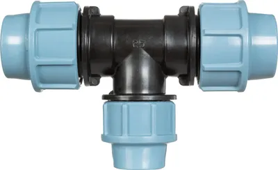 Produktbild von HOLZBRINK 1x Reduzier-T-Stück 1 x 3/4 x 1 Zoll Rohrverbinder für Rohrabzweigung des 1" Verlegerohrs auf Tropfschläuche oder 3/4" Verlegerohre, HBZ-15