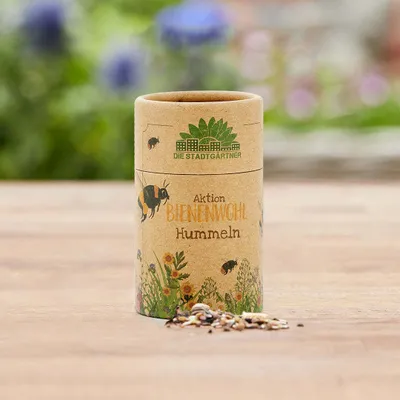 Produktbild von Die Stadtgärtner – Bienenwohl-Saatgut 'Hummelwiese' I Samen-Mischung für Hummeln mit Ringelblume, Mandelröschen, Oregano etc. I Ausreichend für 30 m² I 100% ökologisch & mindestens 2 Jahre haltbar
