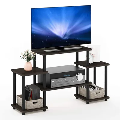 TV-Ständer, 105,4x58x29,5 cm, dunkelbraun/schwarz, 4 Ablagen