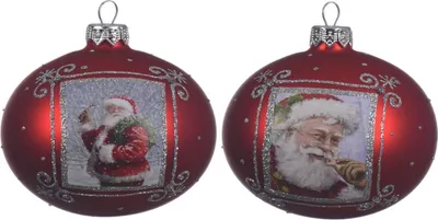 Produktbild von Weihnachtskugeln Glas Santa Ø 8 cm 2er-Set