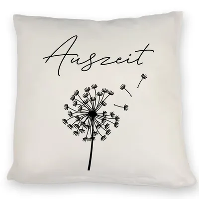 Produktbild von Pusteblume Kissen mit Spruch Auszeit