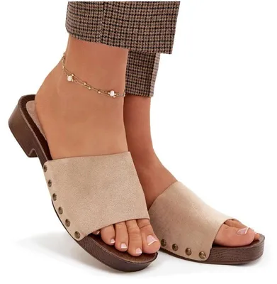 Produktbild von Damenturnschuhe mit flachem Absatz und goldenen Schnallen Beiget Girella 39