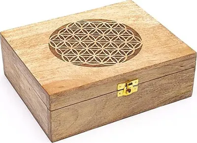 Productafbeelding van Teebox "Bloem des Levens" – 22x18x8 cm, online bestellen. Topkwaliteit, direct beschikbaar