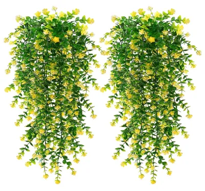 Produktbild von Set mit 4 künstlichen Pflanzen mit Eukalyptus für Wanddekoration