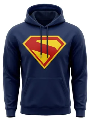 Immagine prodotto di Felpa con cappuccio Superman, unisex, modello TV36245 (taglia L), colore blu navy