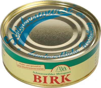 Produktbild von Schwarzwälder Metzgerei Birk Dosenwurst Schinkenwurst aus eigener Herstellung