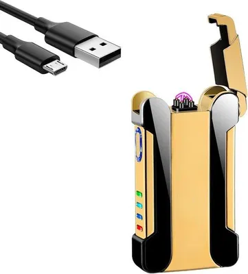 Image de Double briquet rechargeable par USB, doré