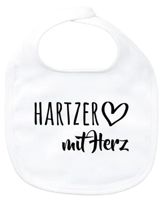 Produktbild von Huuraa Baby Lätzchen Hartzer mit Herz White Klettverschluss  Baumwolle Latz Geschenkidee