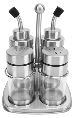 Produktbild von 4-teiliges Gewürzbehälter-Set aus 304 Edelstahl, Gewürztopf, Gewürzdosen-Set für die Küche