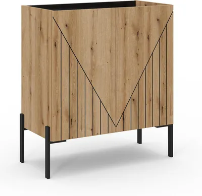 Produktbild von xonox.home Neo Kommode B/H/T: 80x91x40 cm in Evoke Oak Nachbildung und schwarz