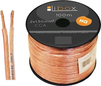 Immagine prodotto di Cavo Libox głośnikowy 2×0,35 mm lb0004 cavo audio 100 m trasparente