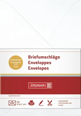Produktbild von Briefumschläge C6 Seidenfutter 80g/qm perlweiß VE=10 Stück