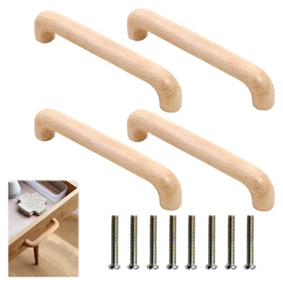 Produktbild von 4 Stück Schrankgriffe aus Holz mit 128mm Lochabstand