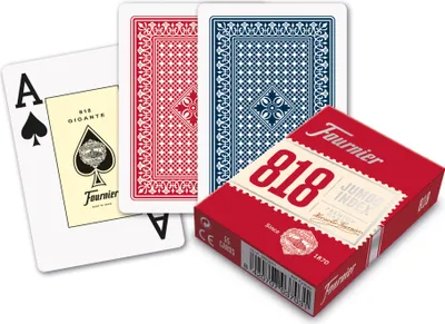 Obrázok produktu pre 2x Fournier 818 Pokerkarte 2 Jumbo Index blau & rot
