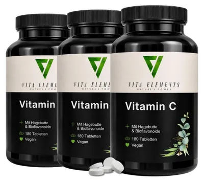 Vita Elements Vitamine C 1000mg, set van 3.