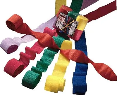 Produktbild von Heyda 203376099 Krepp-Bänder 10 m x 5 cm sonnengelb, mango, tulpenrot, hellviolett, dunkelblau, grasgrün