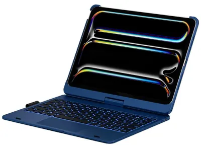 Image de Étui Typecase Flexbook Touch avec clavier pour iPad Pro 11 pouces 2024/2025, bleu foncé