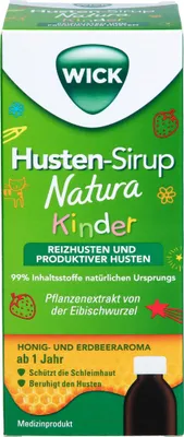 Obrázek produktu pro WICK Sirup proti kašli Natura pro děti při dráždivém kašli a produktivním kašli, 140 ml roztok