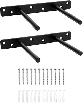 Produktbild von 2 Stück unsichtbare Wandhalter - 150 mm - Massivstahl-Plankhalter