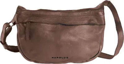 Image de HAROLD'S Cuir sac à épaule bandoulière Submarine Shoulderbag Zip Brown marron foncé