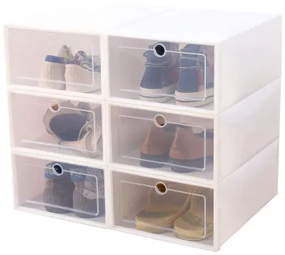 Faltbare Aufbewahrungsbox aus Kunststoff, 8 Stück, weiß, mittelgroß