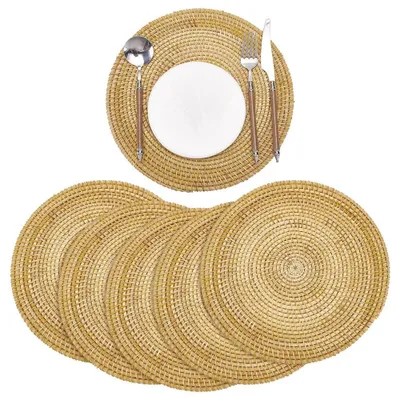 Immagine prodotto di Set di 6 sottopiatti intrecciati in rattan, diametro 30 cm