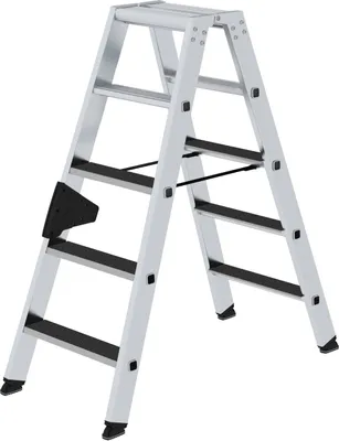 Produktbild von Stufen-Stehleiter beidseitig begehbar mit clip-step R13 2x5 Stufen