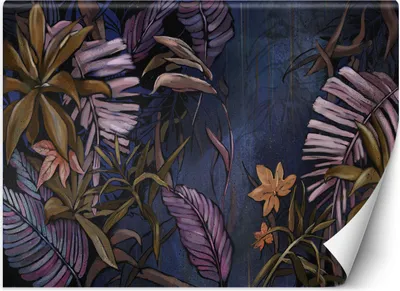 Obrázek produktu pro Nástěnná malba small malované listy exotické džungle tapeta na stěnu 150x105 cm barva Zelená téma Květiny