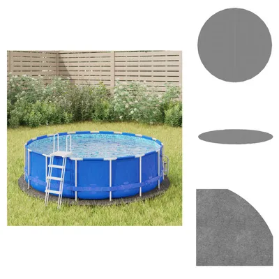 Produktbild von vidaXL Pool-Bodentuch Hellgrau Ø244 cm Polyester Geotextil -  Poolabdeckungen & -unterlagen