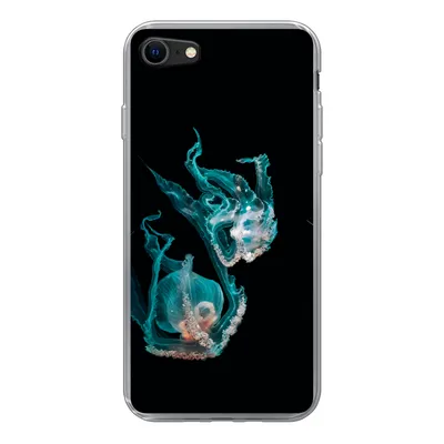 Produktbild von MuchoWow® Handyhülle Schutzhülle Hülle für iPhone 7 Quallen - Meerestiere - Schwarz Silikon Softcase Handy Hülle - Kartenhalter