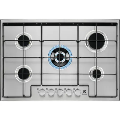 Image de Electrolux EGS7534X Table de cuisson à gaz, 5 brûleurs, inox
