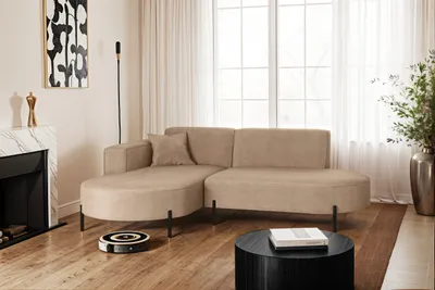Produktbild von Kaiser Möbel Ecksofa, Sofa L-Form Designer Modena Rein stoff Noel Kaltesbeige Rechts