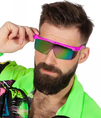 Produktbild von Schnelle Brille 80er Jahre Style Schutzbrille für Fasching Pink