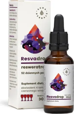 Zdjęcie produktu dla Aura Herbals resvadrop - resweratrol w kroplach 30 ml BI2632