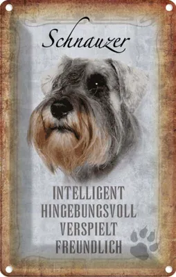 Produktbild von vianmo Blechschild 18x12 cm Schnauzer Hund Tier Haustier