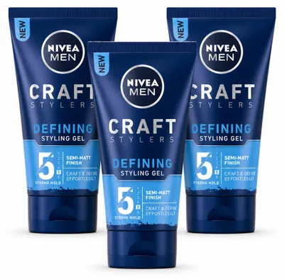 Imagen del producto de 3 unidades de gel de peinado NIVEA MEN, acabado mate, 150 ml. Paquete económico