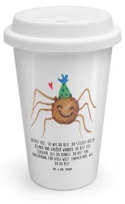 Produktbild von Mr. & Mrs. Panda Thermobecher Spinne Agathe Party - Weiß - Geschenk, Motivation, To Go Becher, Selbstliebe, Kaffeebecher, Coffee, Glück, Wunder, ToGo