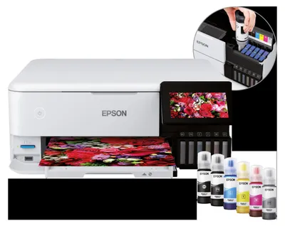 Produktbild von Epson EcoTank ET-8500, Tintenstrahl, Farbdruck, 5760 x 1440 DPI, A4, Direktdruck, Weiß