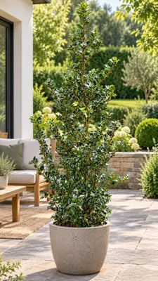 Produktbild von Stechpalme ‘Blue Prince’ – Ilex meserveae, immergrün & winterhart, für Hecke, Garten und Kübel – ca. 180 cm inkl. Topf