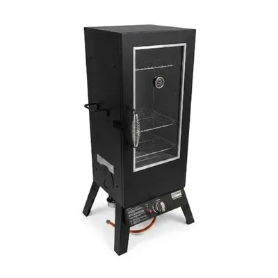 Produktbild von TrendLine Gas Räucherofen Meran Räucherschrank Smoker mit Sichtfenster Thermometer 4 Rostebenen schwarz