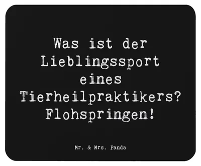 Produktbild von Mr. & Mrs. Panda Mouse Pad Spruch Tierheilpraktiker Humor - Schwarz - Geschenk, mausteppich, Mousepad, Mauspad, Geschenke mit Herz, Berufe, Beruf, Witz, handgefertigte