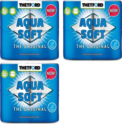 Produktbild von 3 x Thetford Aqua Soft Toilettenpapier WC Papier Campingtoilette 4 Rollen