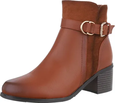 Produktbild von Ital-Design Damen Stiefeletten Klassische Stiefeletten Leicht gefüttert Wildlederoptik, Lederoptik Klassische Stiefeletten 88489326 Camel Gr.  36